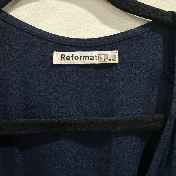 Reformation navy cap sleeve chamomile wrap dress - Picture 7 of 11